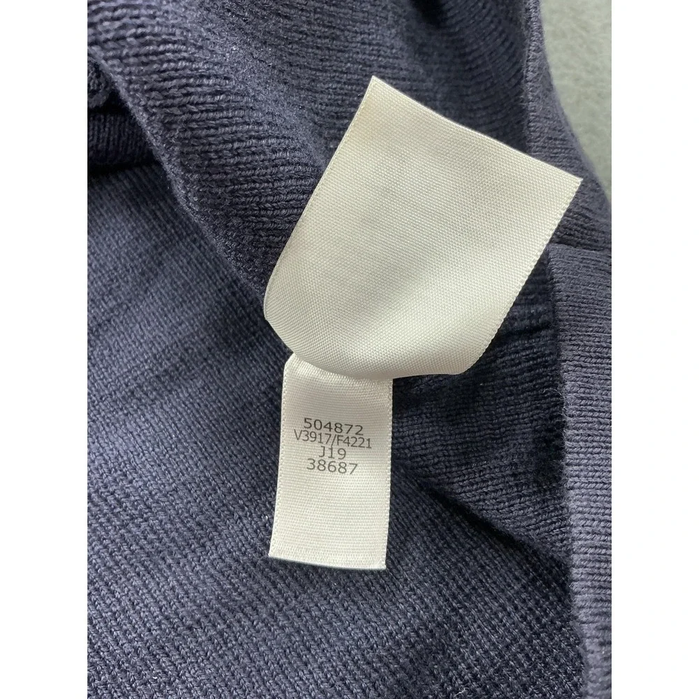 Lands' End Sweater‎ Mens 2XL Blue Full Zip Mock Neck Pockets American Airlines